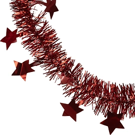 Мишура ёлочная новогодняя Время Чудес красная 200x5 см