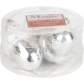 Набор украшений подвесных Серебряные желуди из стекла 3х5х3см арт89668