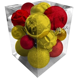 Набор шаров Красный, Золотой 24 шт. 6x30x20см 6x30x20см арт.96256