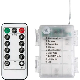 Гирлянда светодиодная Роса 10м, 100LED,цвет теплый белый,303-256