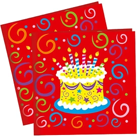 Салфетки бумажные Патибум Торт яркий 33х33 см (12 штук в упаковке)