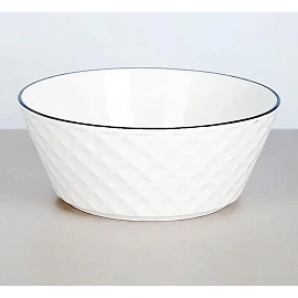 Салатник фарфоровый Nouvelle Home Notele 19.5 см 1450 мл белый/чёрный (6 штук в упаковке)