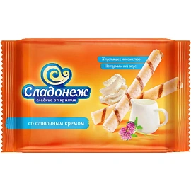 Вафельные трубочки Сладонеж со сливочным кремом, 175г