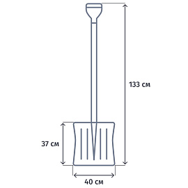 Лопата д/уборки снега с прямым алюминиевым черенком ковш 40х37см