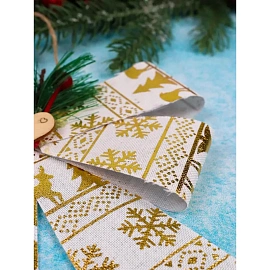 Бант новогодний на елку, золотой 20 см НУ-2110 фото Бант новогодний на елку, золотой 20 см НУ-2110