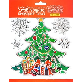 Наклейка новогодняя на окна и стены Miland Новогодняя ёлочка 18x18 см