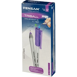 Ручка шариковая неавтоматическая Pensan Triball фиолетовая (толщина линии 0.7 мм)