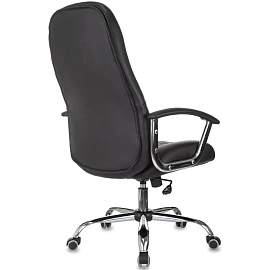 Кресло БР Комус Мебель EChair 658 экокожа (строчка ромб),черный, хром