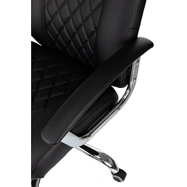 Кресло БР Комус Мебель EChair 658 экокожа (строчка ромб),черный, хром