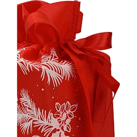 Мешочек для подарков Еловое настроение, 36x24x12см, красный,  НУ-6246