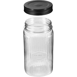 Набор банок квадратных с рельефом PREMIUM 1,3л, 3шт (Черный)