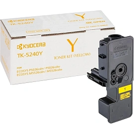 Тонер-картридж KYOCERA (TK-5240Y) P5026cdn/w/M5526cdn/w, ресурс 3000 стр., цвет желтый, оригинальный, 1T02R7ANL0