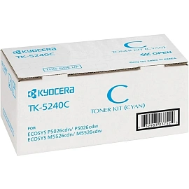 Тонер-картридж KYOCERA (TK-5240C) P5026cdn/w/M5526cdn/w, ресурс 3000 стр., цвет голубой, оригинальный, 1T02R7CNL0