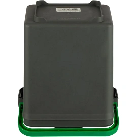 Ведро с крышкой Росмоп 5 л пластик серое/зелёная ручка (с мерной шкалой, ударопрочное)