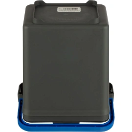 Ведро с крышкой Росмоп 5 л пластик серое/синяя ручка (с мерной шкалой, ударопрочное)