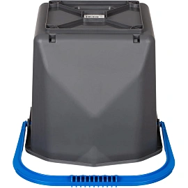 Ведро Росмоп 25 л пластик серое/синяя ручка (с мерной шкалой, ударопрочное)
