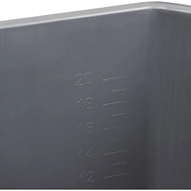 Ведро Росмоп 25 л пластик серое/синяя ручка (с мерной шкалой, ударопрочное)