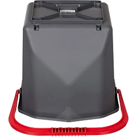 Ведро Росмоп 25 л пластик серое/красная ручка (с мерной шкалой, ударопрочное)