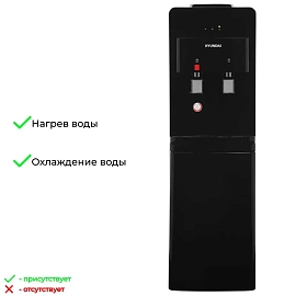 Кулер для воды Hyundai H-WD1342E чёрный (нагрев и охлаждение)