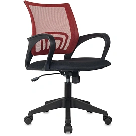 Кресло БР Комус Мебель EChair-396 сетка/ткань,красный/черный,пластик