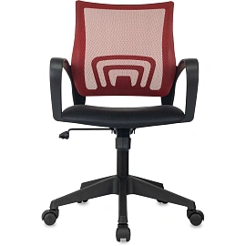 Кресло БР Комус Мебель EChair-396 сетка/ткань,красный/черный,пластик