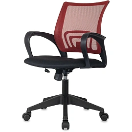Кресло БР Комус Мебель EChair-396 сетка/ткань,красный/черный,пластик
