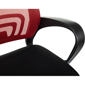Кресло БР Комус Мебель EChair-396 сетка/ткань,красный/черный,пластик