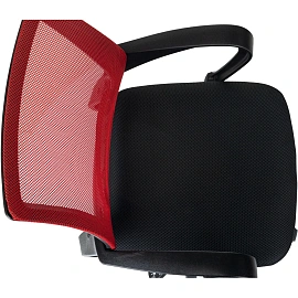 Кресло БР Комус Мебель EChair-396 сетка/ткань,красный/черный,пластик