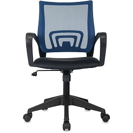 Кресло БР Комус Мебель EChair-396 сетка/ткань,синий/черный,пластик