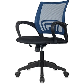 Кресло БР Комус Мебель EChair-396 сетка/ткань,синий/черный,пластик