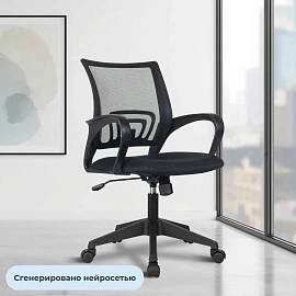 Кресло БР Комус Мебель EChair-396 сетка/ткань,черный,пластик