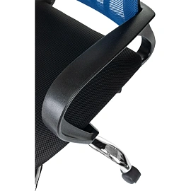 Кресло БР Комус Мебель EChair-396 сетка/ткань,синий/черный,хром
