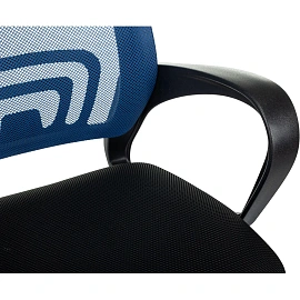 Кресло БР Комус Мебель EChair-396 сетка/ткань,синий/черный,хром