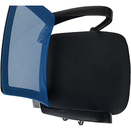 Кресло БР Комус Мебель EChair-396 сетка/ткань,синий/черный,хром