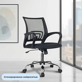 Кресло БР Комус Мебель EChair-396 сетка/ткань,черный,хром