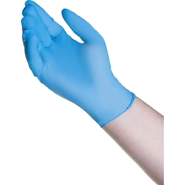 Перчатки медицинские смотровые нитриловые СЗМИ нестерильные неопудренные размер S (6.5-7) синие (50 пар/100 штук в упаковке)