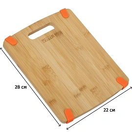 Доска разделочная с силик. вставками 28х22х1,5см, Linea Bamboo