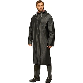 Плащ влагозащитный Komfi ПВХ на кнопках чёрный (размер 70x120)