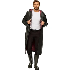 Плащ влагозащитный Komfi ПВХ на кнопках чёрный (размер 70x120)