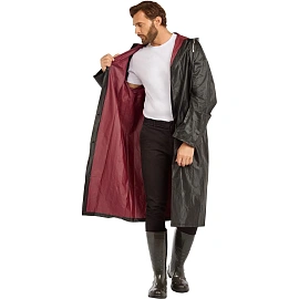 Плащ влагозащитный Komfi ПВХ на кнопках чёрный (размер 70x120)