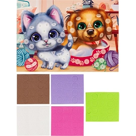 Аппликация 21х30 см котик и песик МУЛЬТИ АРТ EVAGEO-112386