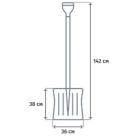 Лопата для уборки снега Сибртех пластик, деревян/черен 380х360х1420мм_61697