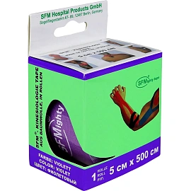 Тейп кинезио, хлоковая основа, 5х500 см, фиол  SFM-Plaster