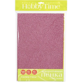 Фоамиран с блестками 6л./6цв. 11-406-159 фото Фоамиран с блестками 6л./6цв. 11-406-159