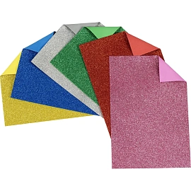 Фоамиран с блестками 6л./6цв. 11-406-159 фото Фоамиран с блестками 6л./6цв. 11-406-159