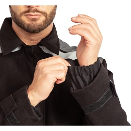 Костюм сварщика 17-17111 с ХБ накладками летний чёрный/серый (размер 44-46, рост 170-176)