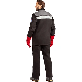 Костюм сварщика 17-17111 с ХБ накладками летний чёрный/серый (размер 48-50, рост 182-188)