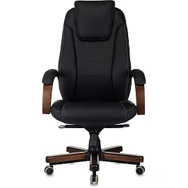 Кресло БР Комус Мебель EChair 329 кожа,черный, дерево