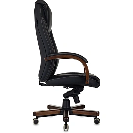 Кресло БР Комус Мебель EChair 329 кожа,черный, дерево