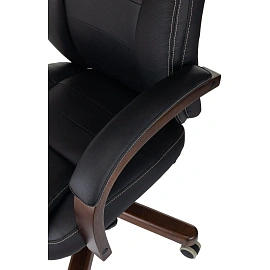 Кресло БР Комус Мебель EChair 329 кожа,черный, дерево